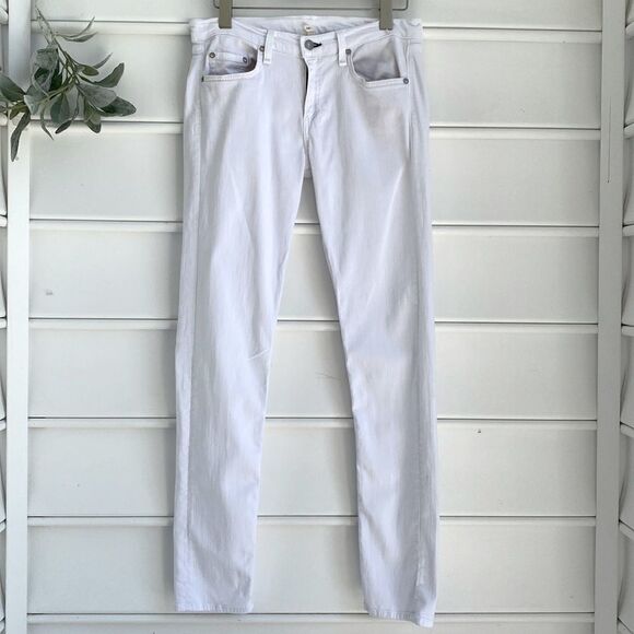 Rag & Bone Womens Aged Bright White The Dre Slim Boyfriend Stretch Jean Sz 26 - Picture 4 of 16